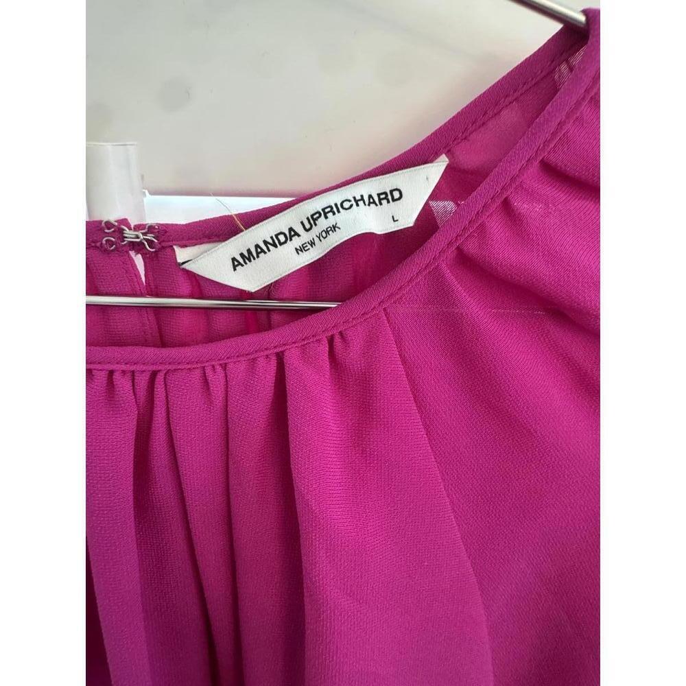 Amanda Uprichard long sleeve top with sheer sleeves and balloon hem size Large - Picture 4 of 8